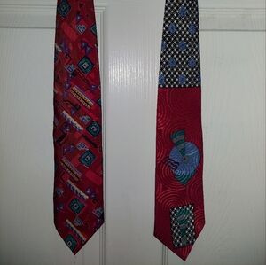 Red Patterned Vintage Men's Ties